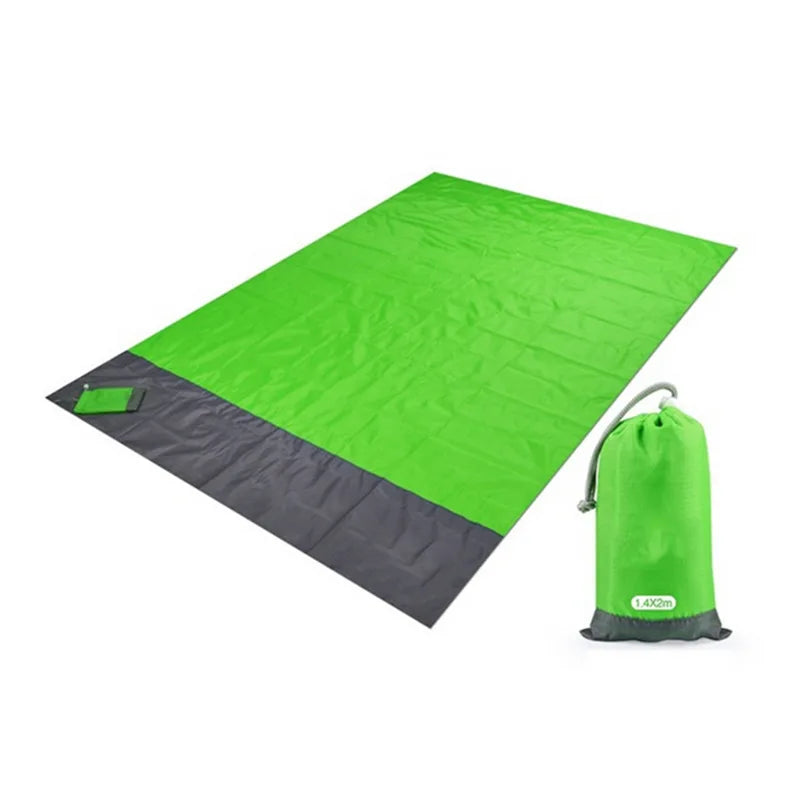 200cm Anti-Sand Beach Blanket | Oversized Quick-Dry Picnic Mat with Wind-Proof Pockets