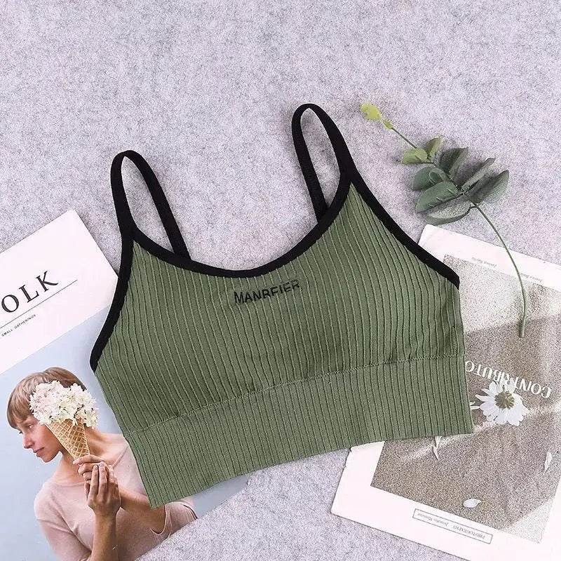 Women's Cotton Sports Bra - Soft Comfort Gym Crop Top | Seamless Tube Bra for Active Wear