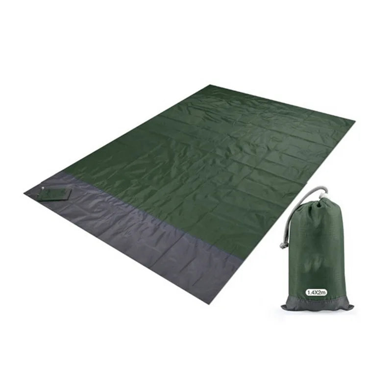 200cm Anti-Sand Beach Blanket | Oversized Quick-Dry Picnic Mat with Wind-Proof Pockets