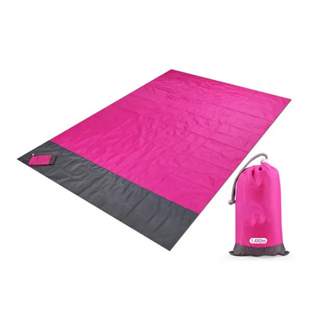 200cm Anti-Sand Beach Blanket | Oversized Quick-Dry Picnic Mat with Wind-Proof Pockets
