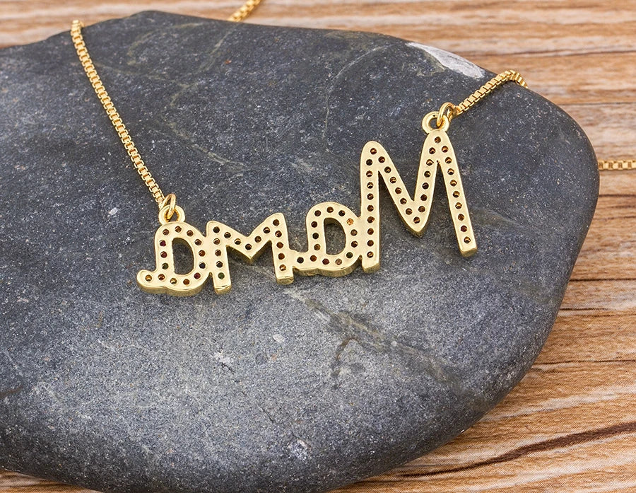 Elegant "MAMA" Cubic Zirconia Pendant Necklace | Perfect Mother's Day Jewelry Gift