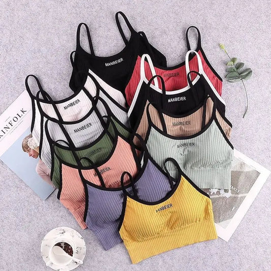 Women's Cotton Sports Bra - Soft Comfort Gym Crop Top | Seamless Tube Bra for Active Wear