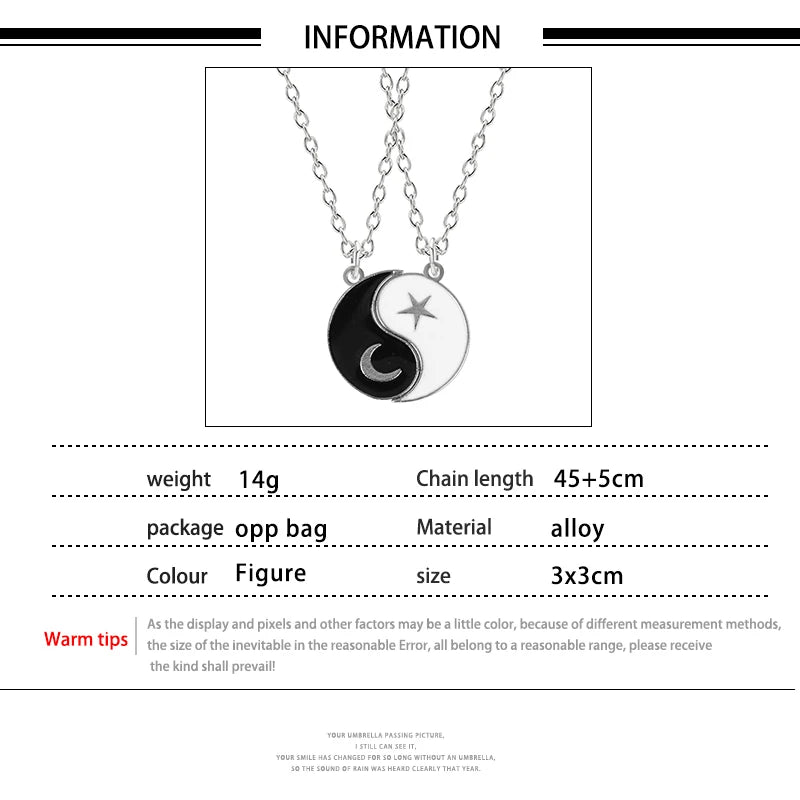 Fashion Best Friends Honey Love Couple Pendant Necklace Set - Broken Heart BFF Friendship Jewelry Gift (2 Pcs)