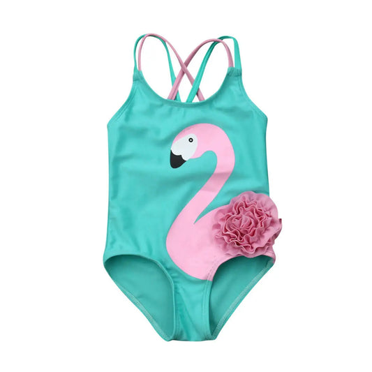 Summer Toddler Kid Baby Girls Flamingo Bikini Swimwear Swimsuit Beach Bodysuit Cute Bathing
