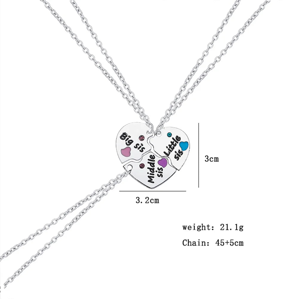 Fashion Best Friends Honey Love Couple Pendant Necklace Set - Broken Heart BFF Friendship Jewelry Gift (2 Pcs)