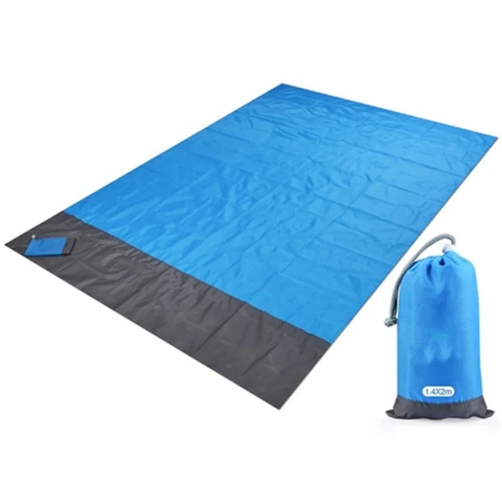 200cm Anti-Sand Beach Blanket | Oversized Quick-Dry Picnic Mat with Wind-Proof Pockets
