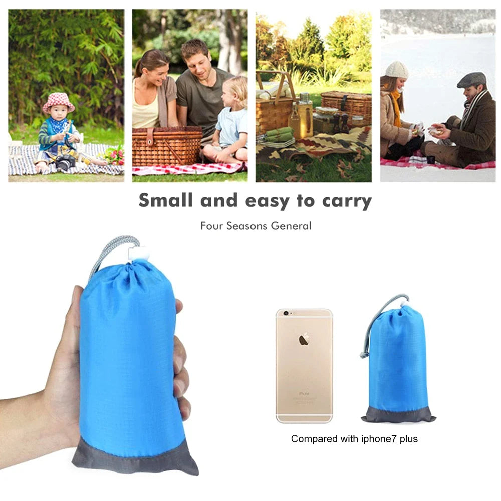 2x2.1m Waterproof Beach Blanket | Portable Sand-Free Picnic Mat with Anchors
