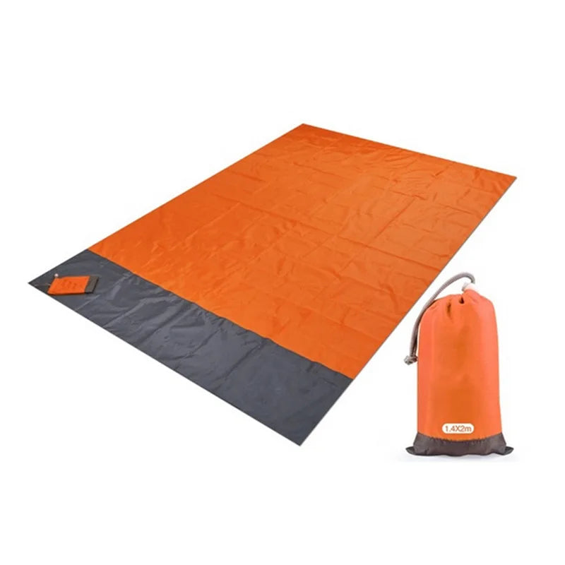 200cm Anti-Sand Beach Blanket | Oversized Quick-Dry Picnic Mat with Wind-Proof Pockets