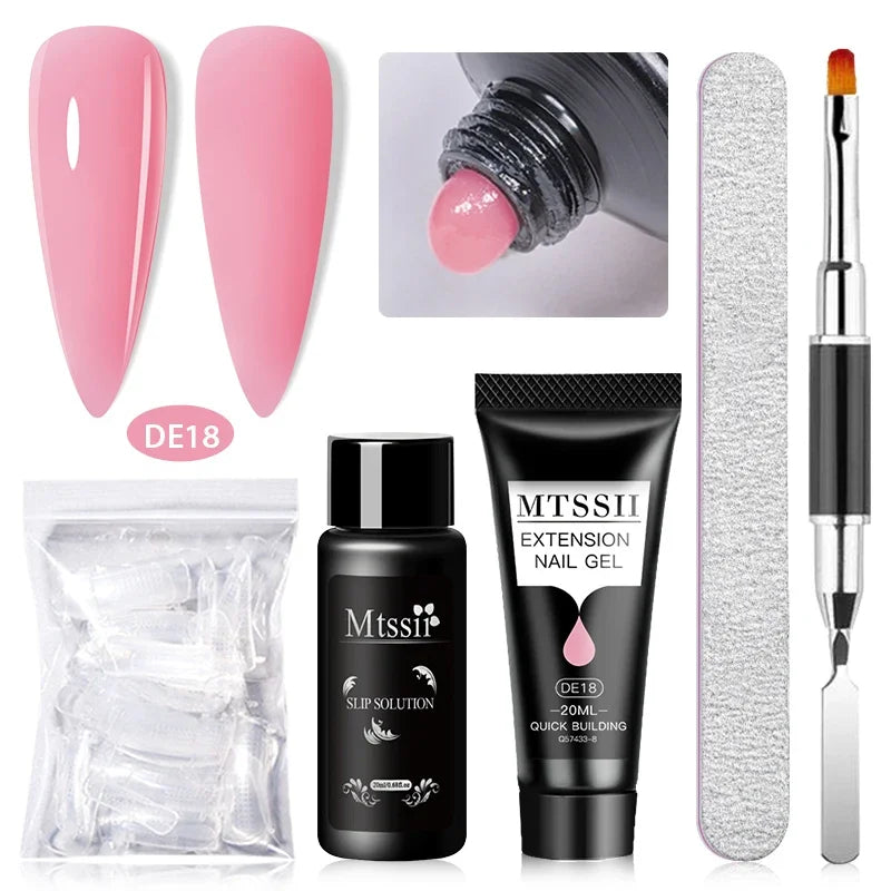 20ml Extension Nail Gel Kit - Quick Building UV/LED Gel Polish Set for Nail Art