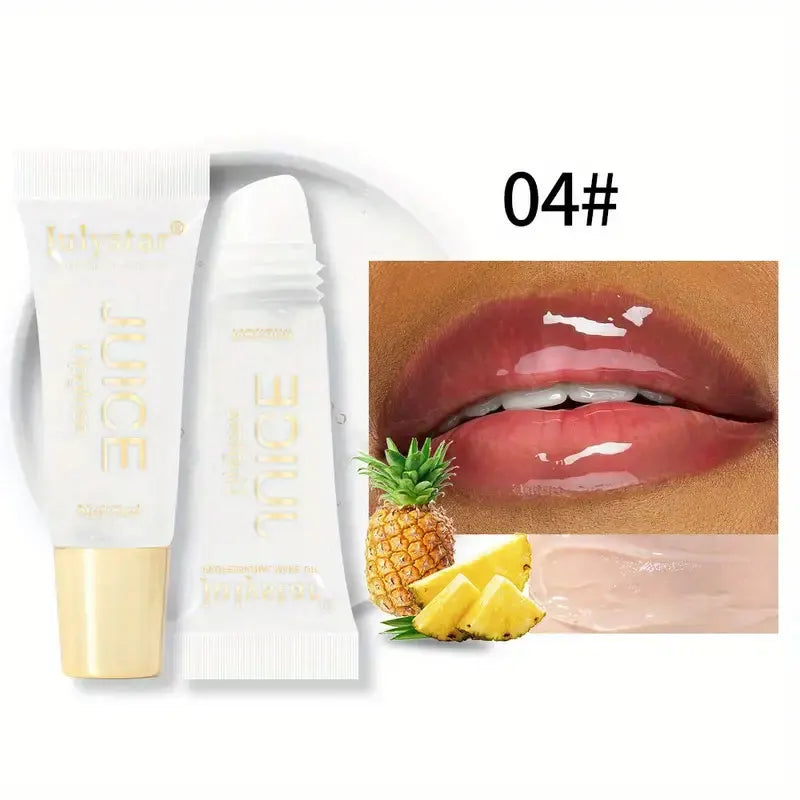 Julystar Crystal Clear Jelly Lip Oil - Moisturizing Glass Lip Gloss with Fruit Scent & Hydrating Formula