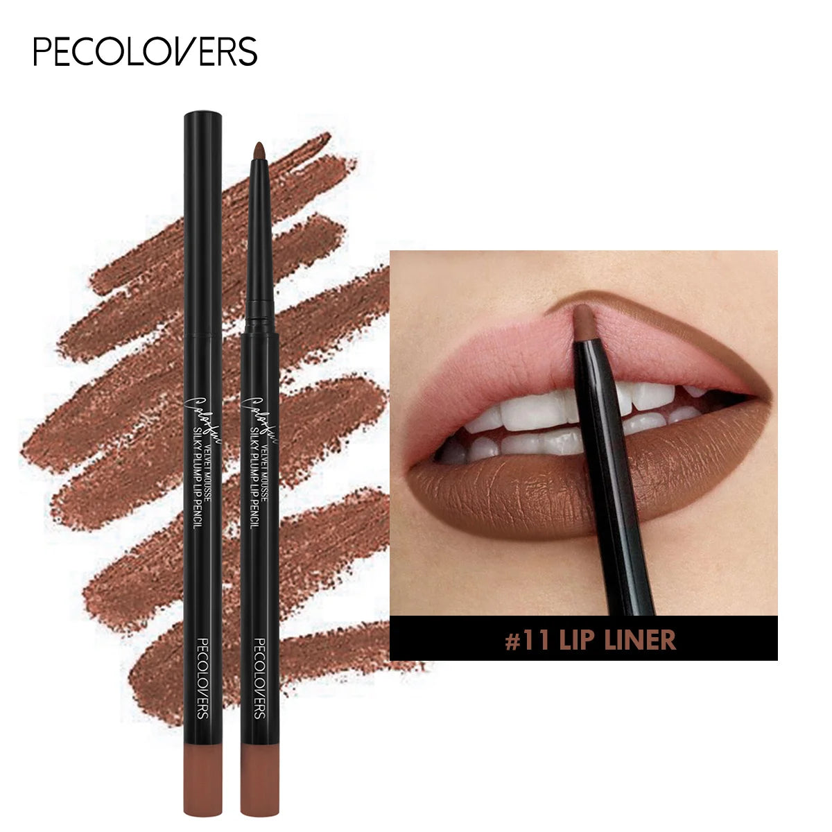 Waterproof Matte Lip Liner Pencil - Long-Lasting Non-Stick Moisturizing Lip Contour in 12 Colors