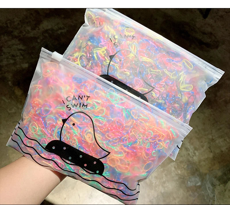 1000pcs Colorful Mini Rubber Hair Bands - Small Elastic Ponytail Holders for Girls - Disposable Hair Ties Pack