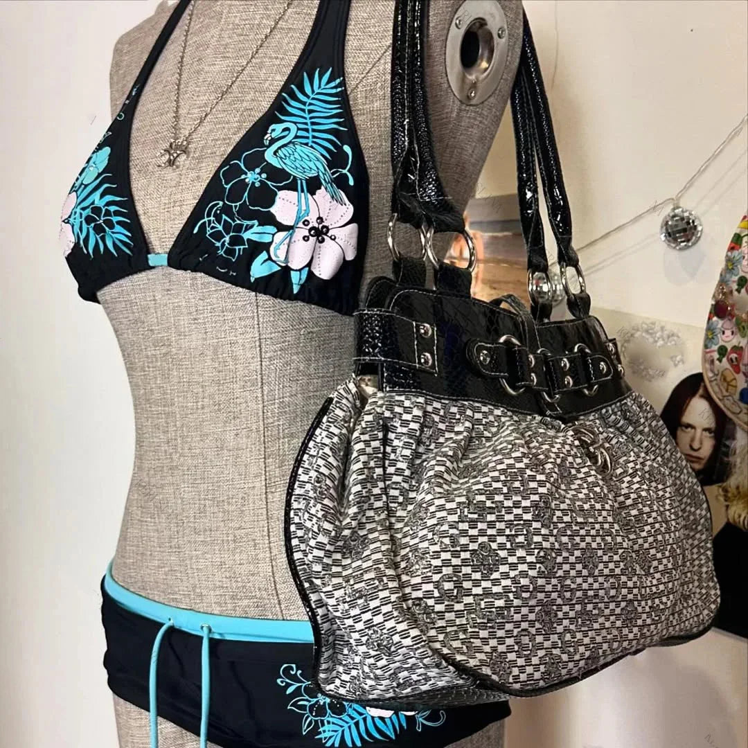 Sexy Floral Print Lace-Up Backless Bikini Set - High Waist Two-Piece Swimsuit (S-L)