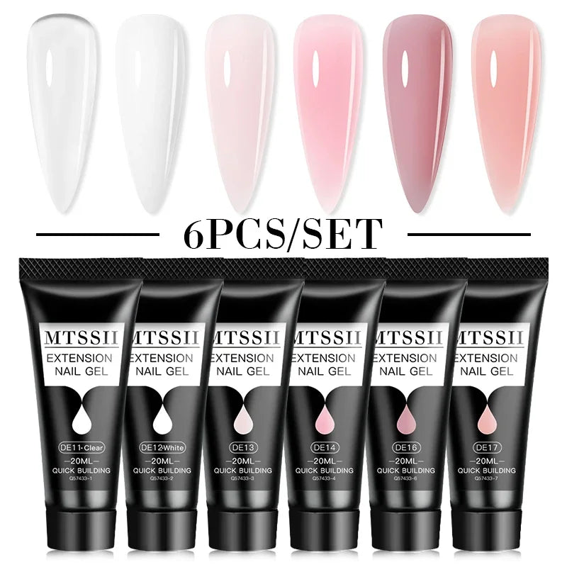 20ml Extension Nail Gel Kit - Quick Building UV/LED Gel Polish Set for Nail Art