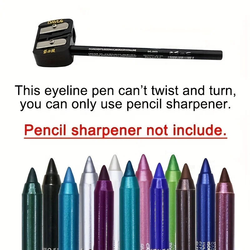 Smudge-Proof Waterproof Eyeliner Pencil - High-Shine, Long-Lasting Eye Makeup in Black & Multicolor Options