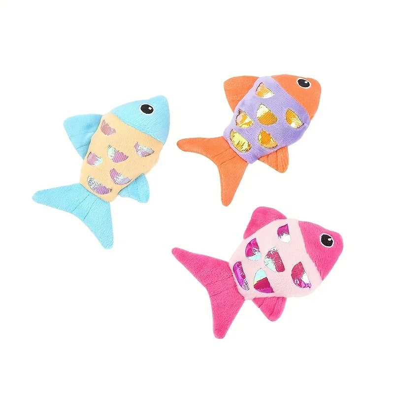 Colorful Fish Crinkle Plush Cat Toy