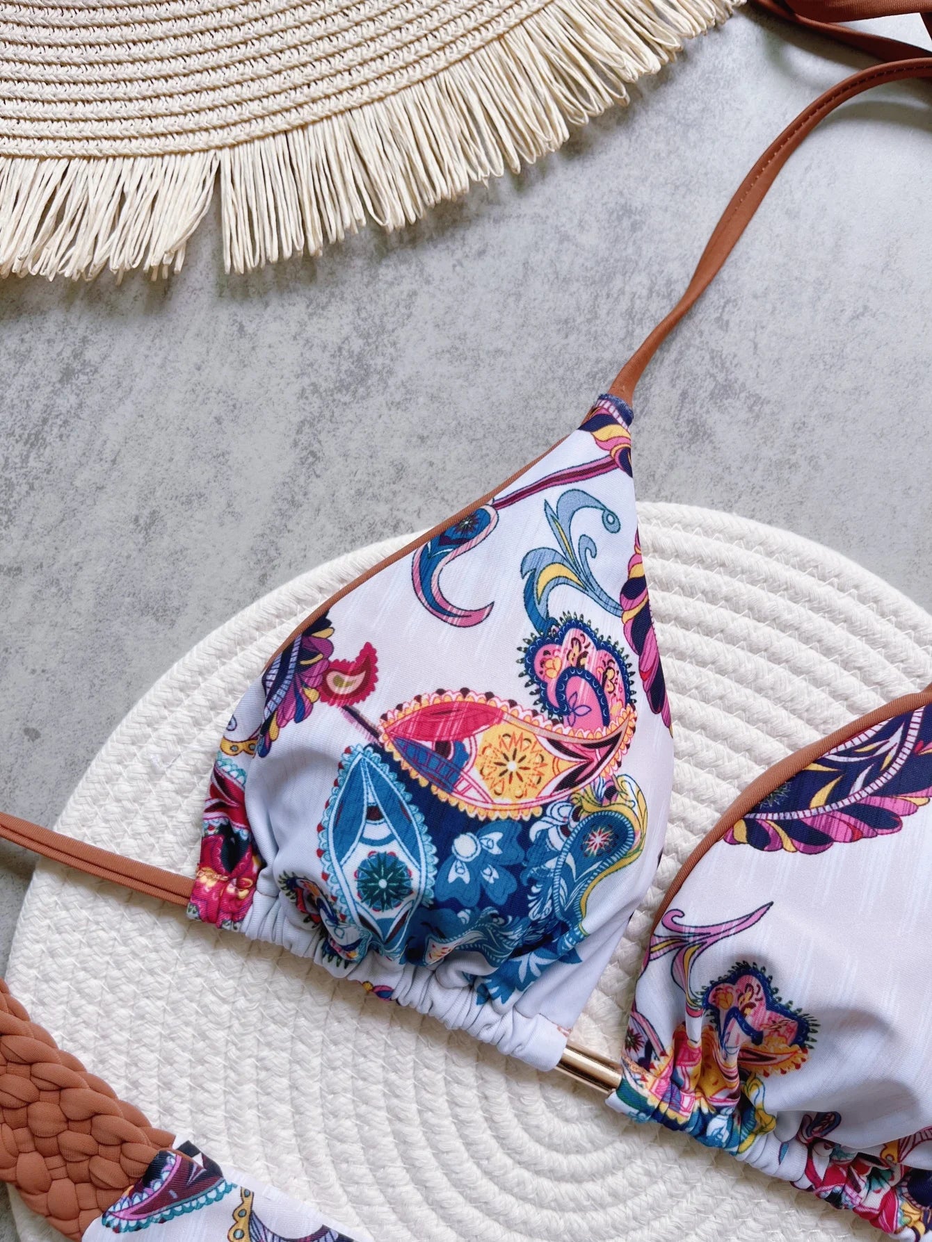 Print Halter Mini High Cut Bikini Women Two-Piece Swimwear Set