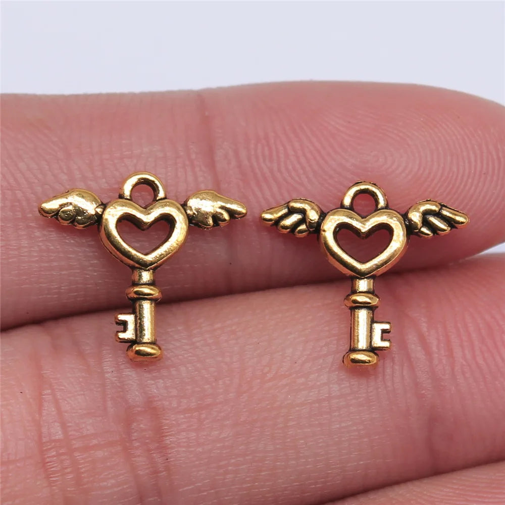 40pcs Irelia Vintage Zinc Alloy Key Charms - Cute Small Metal Pendants for DIY Jewelry Making and Crafts