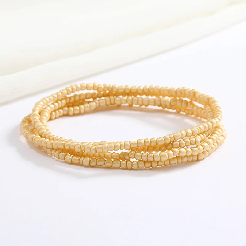 Women's Hand Beaded Glass Body Chain - Elastic Waist Belly Chain Jewelry