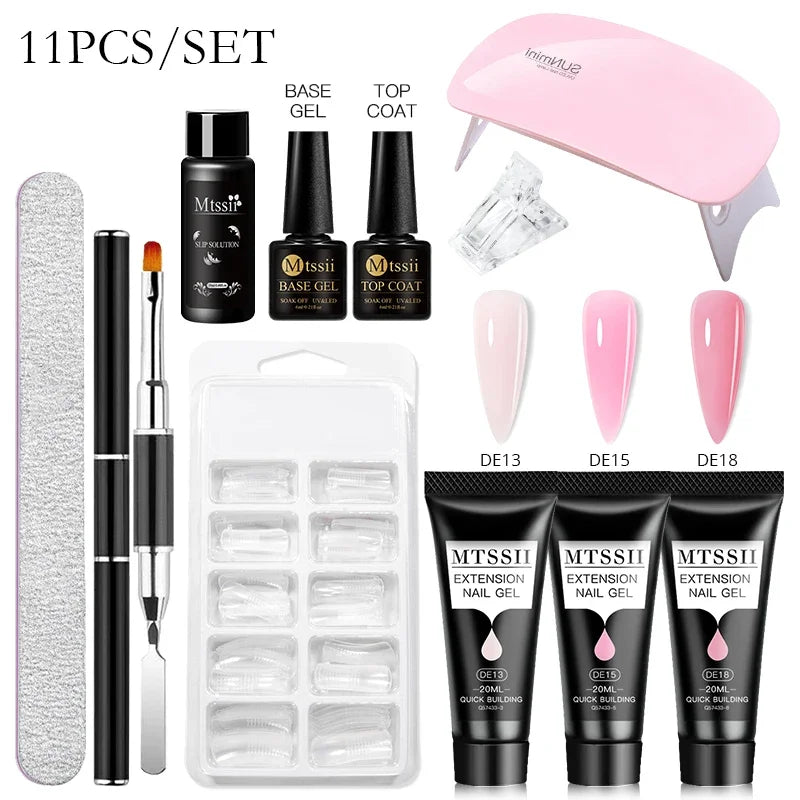 20ml Extension Nail Gel Kit - Quick Building UV/LED Gel Polish Set for Nail Art