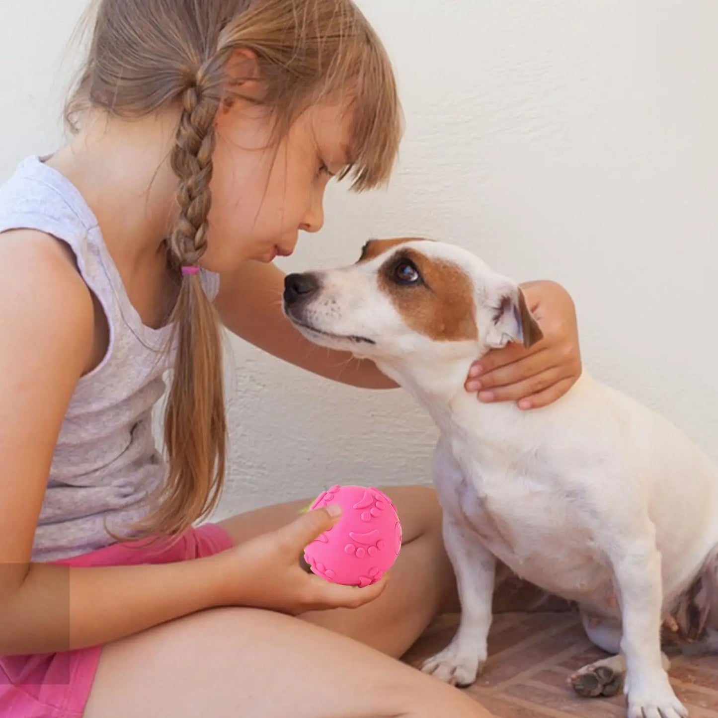 Indestructible Squeaky Dog Ball Toy - Latex Material