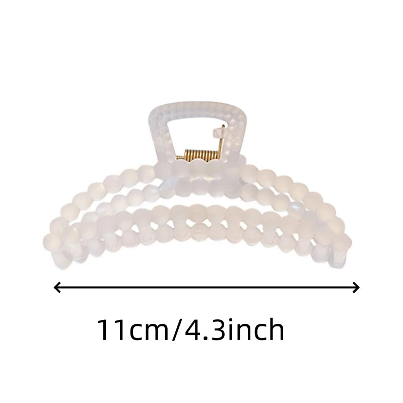 3-Pack Large 4.5" Clear Claw Hair Clips - Strong Hold Jumbo Hairpins for Thick & Thin Hair