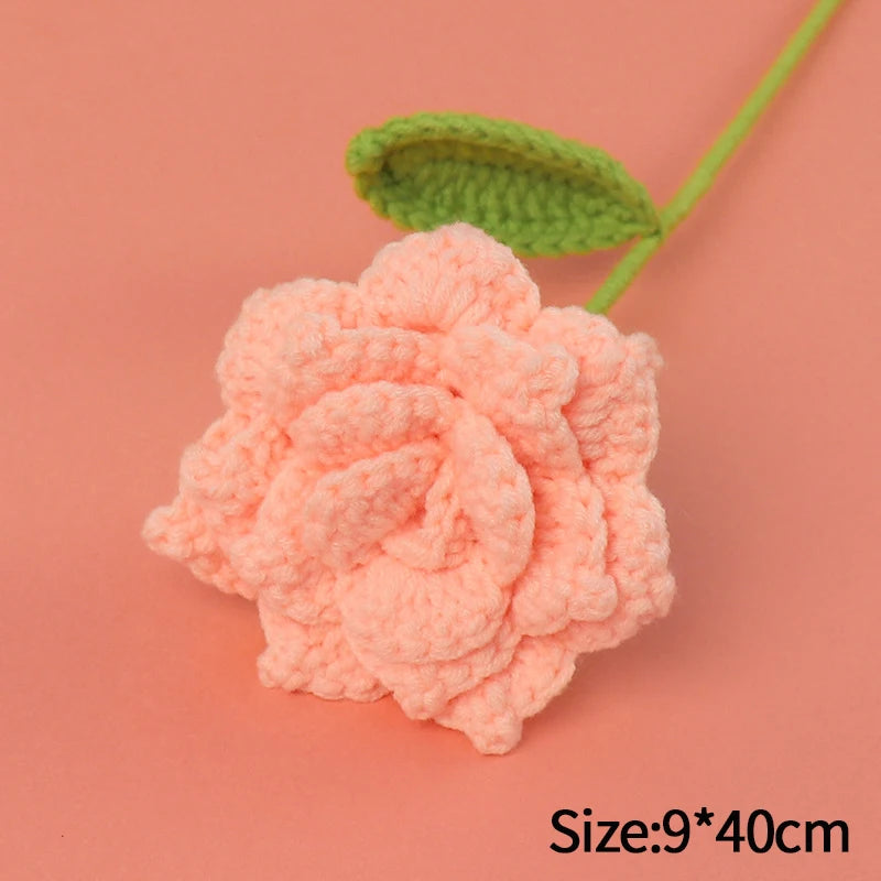 Handcrafted Crochet Tulip Flower - Artificial Woven Tulip for Home Decoration, Weddings & Mother's Day Gifts