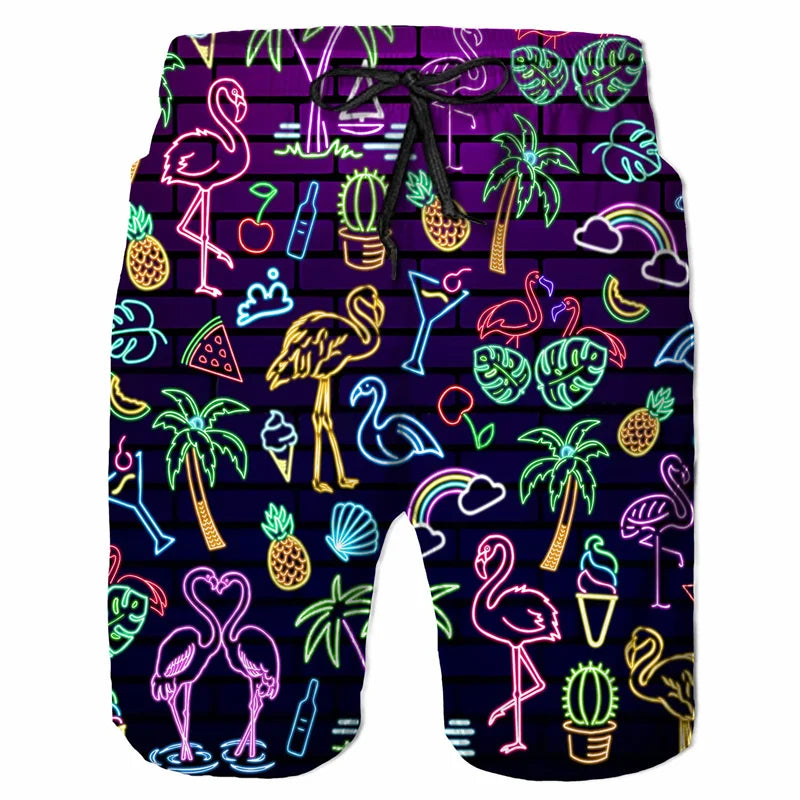 Vibrant Graffiti Beach Shorts for Men - Summer Collection