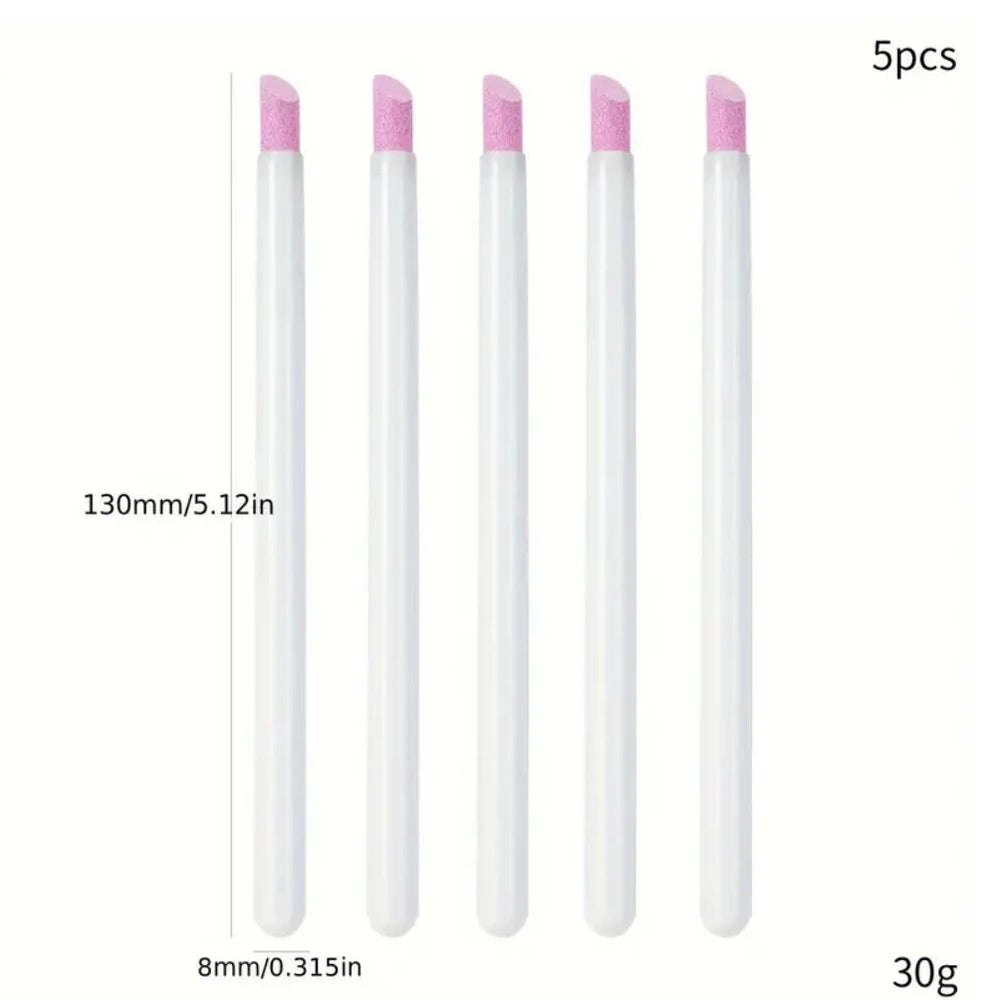 5Pcs Pink French Nail Art Liner Painting Brush Set - Ultra-thin 7/10/12/15/20m Elongated Lines Drawing Pen DIY Manicure