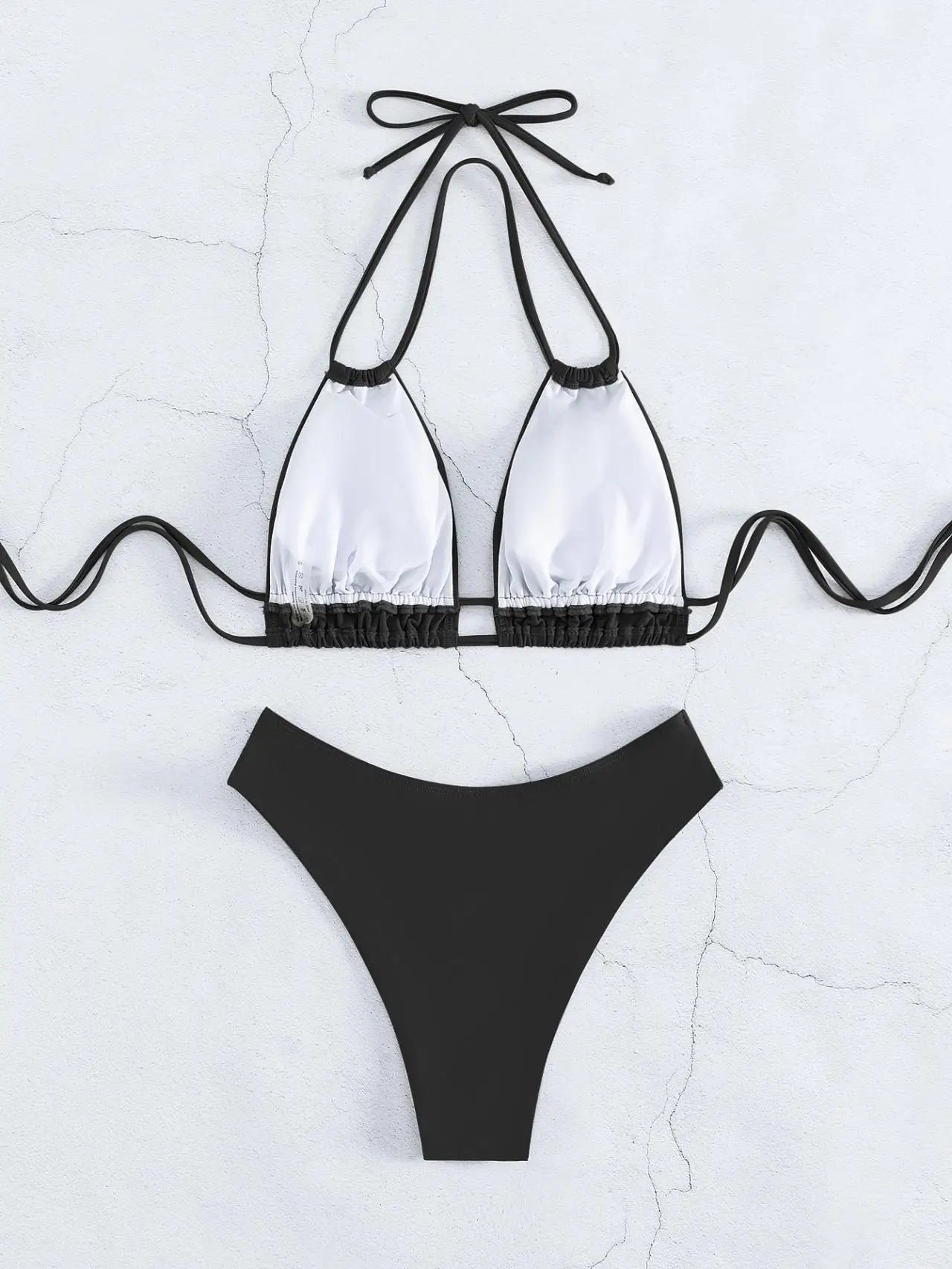 Nylon Solid Bikini Swimwear Sexy Fashion High Waist Two-Piece Swimsuit 2025 New Style