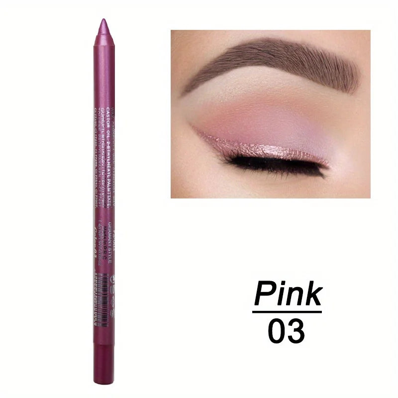 Smudge-Proof Waterproof Eyeliner Pencil - High-Shine, Long-Lasting Eye Makeup in Black & Multicolor Options