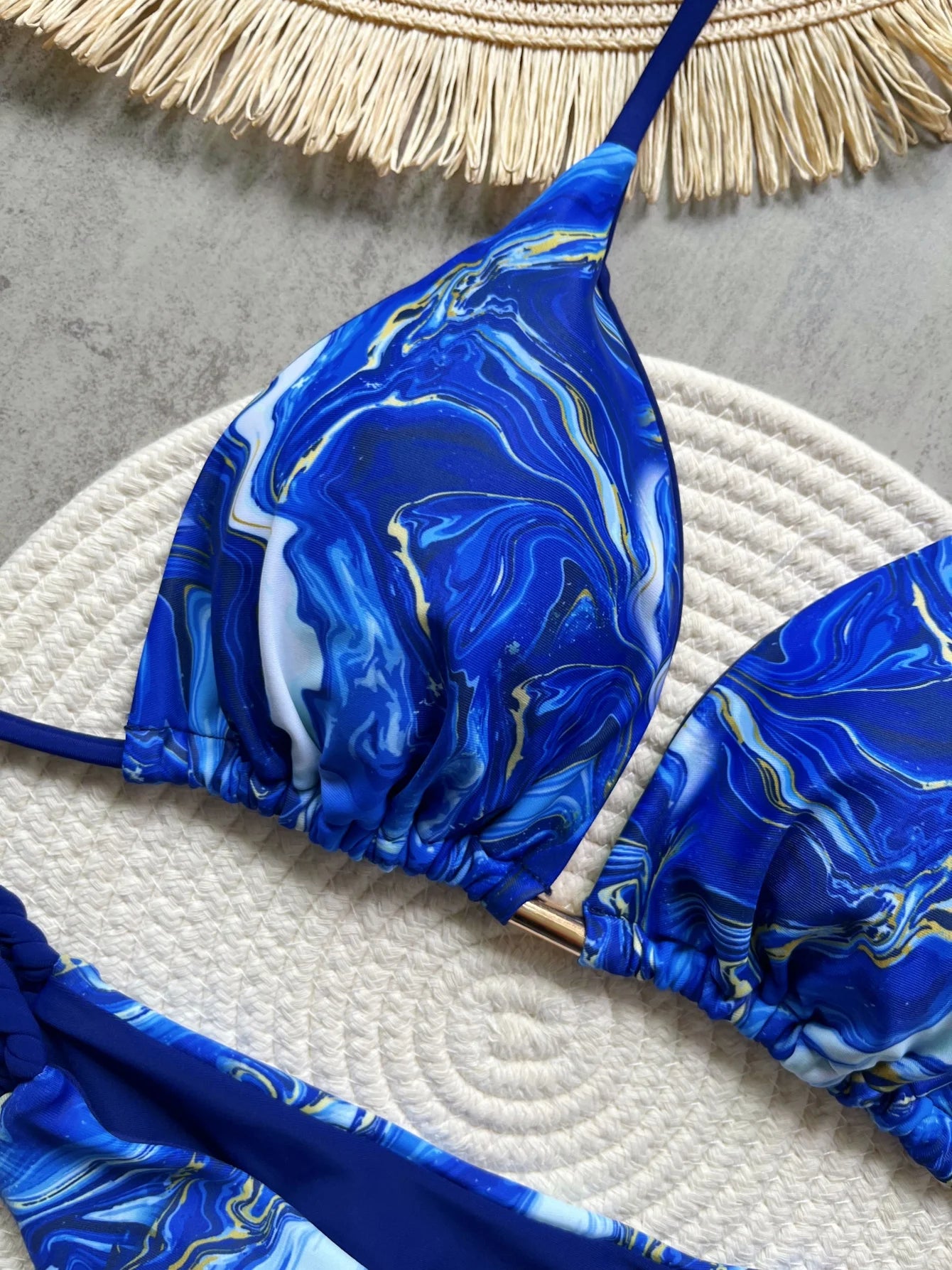 Print Halter Mini High Cut Bikini Women Two-Piece Swimwear Set
