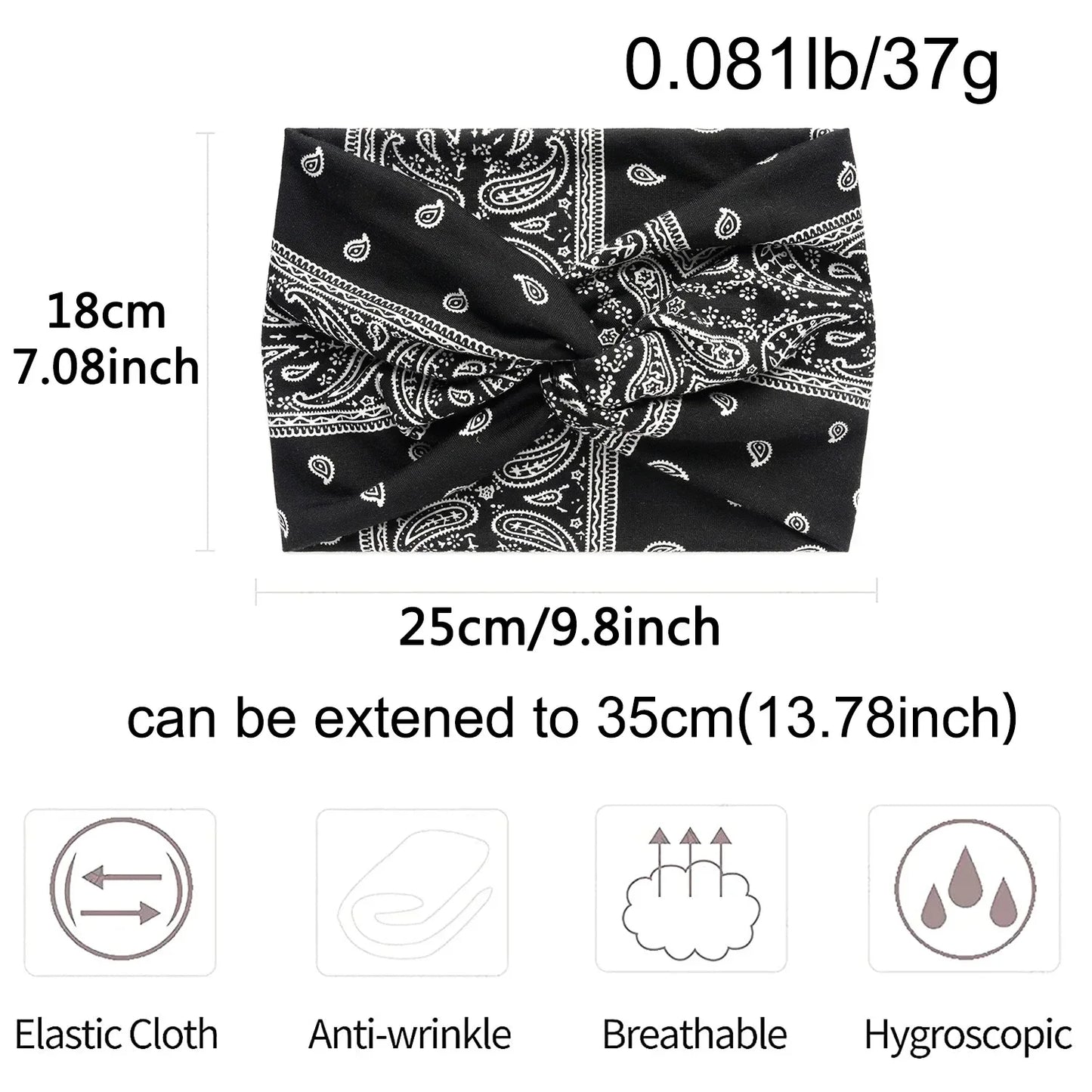Boho Style Wide Headbands For Women - Extra Large Turban Workout Headband