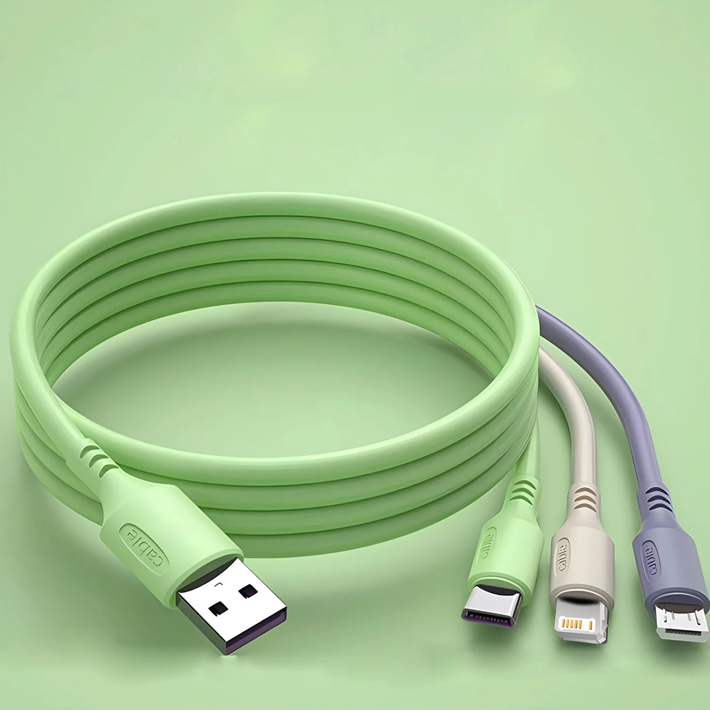 3-in-1 Fast Charging Cable - iPhone 15/14/13/12/11 + USB-C + Micro USB | Universal Phone Charger & Data Cable
