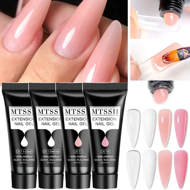 20ml Extension Nail Gel Kit - Quick Building UV/LED Gel Polish Set for Nail Art