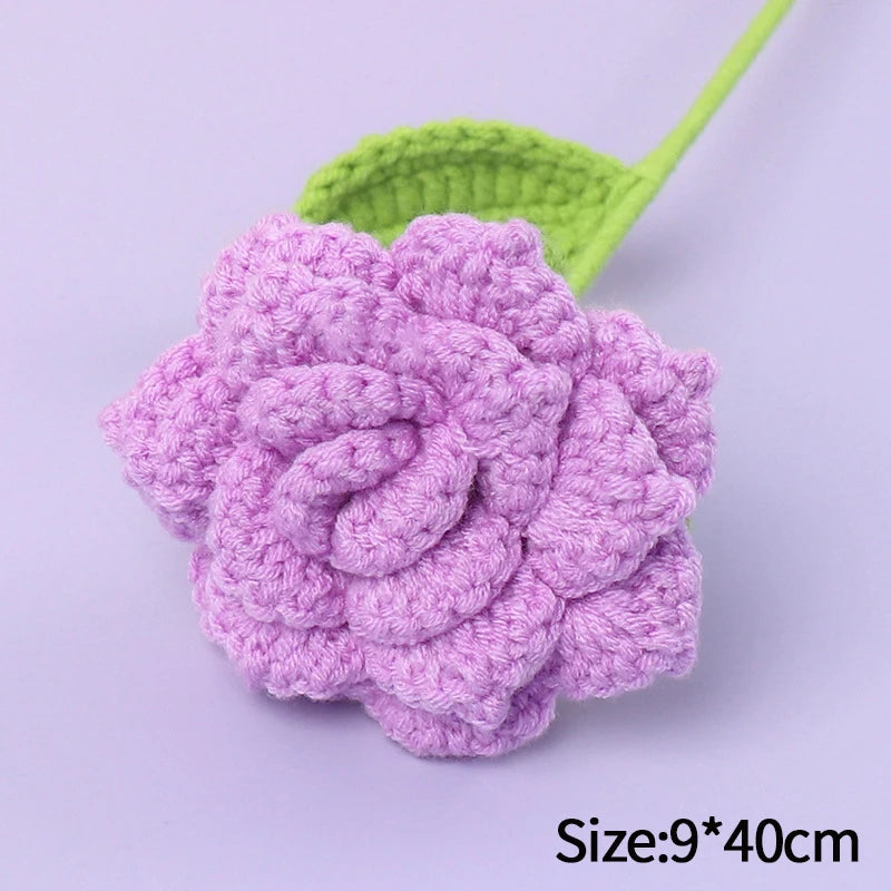 Handcrafted Crochet Tulip Flower - Artificial Woven Tulip for Home Decoration, Weddings & Mother's Day Gifts
