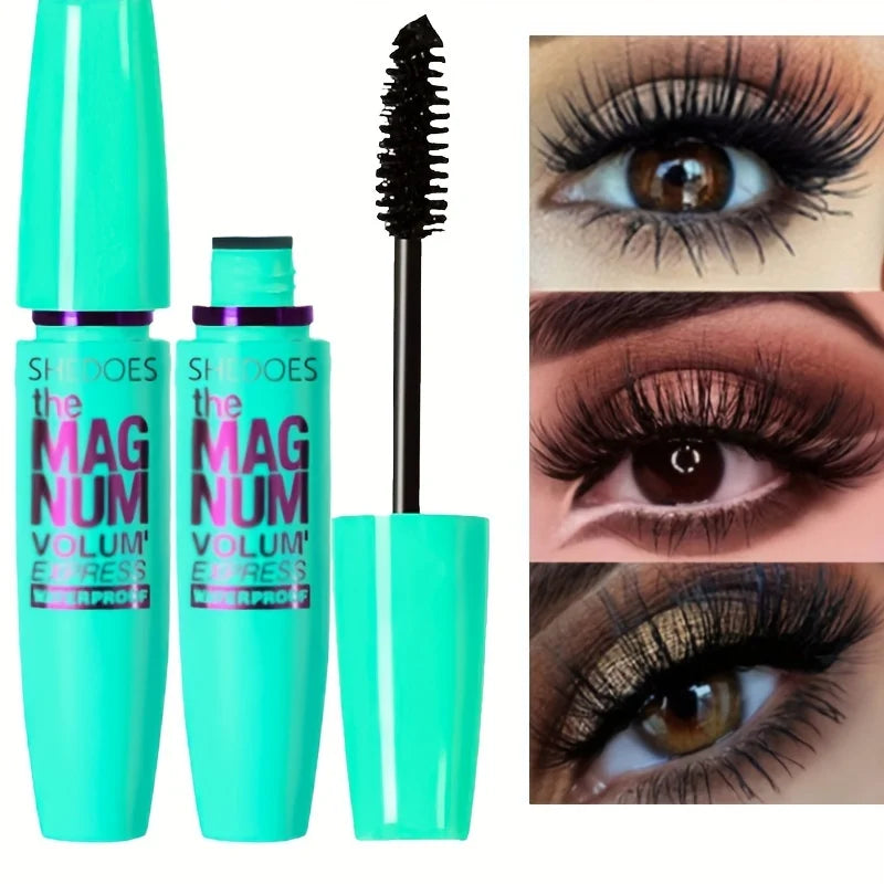 4D Black Mascara - Thickening, Lengthening & Curling Liquid Fiber Mascara for Dramatic Lashes