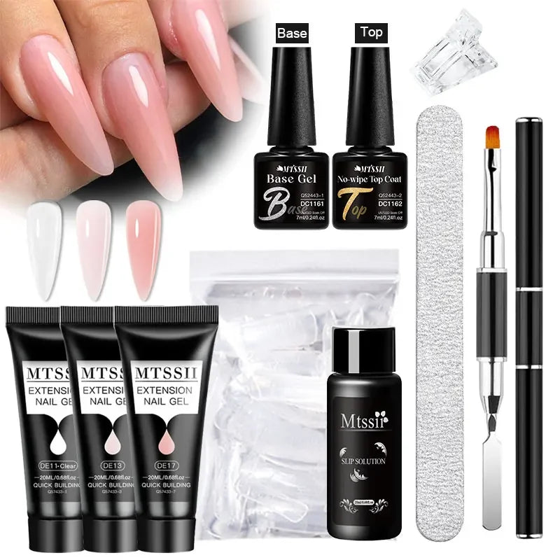 20ml Extension Nail Gel Kit - Quick Building UV/LED Gel Polish Set for Nail Art