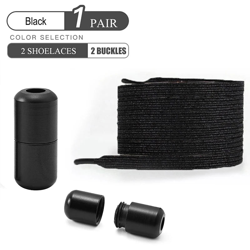 No Tie Elastic Shoe Laces with Colorful Buckle - Pearl Light Fashion Shoelaces