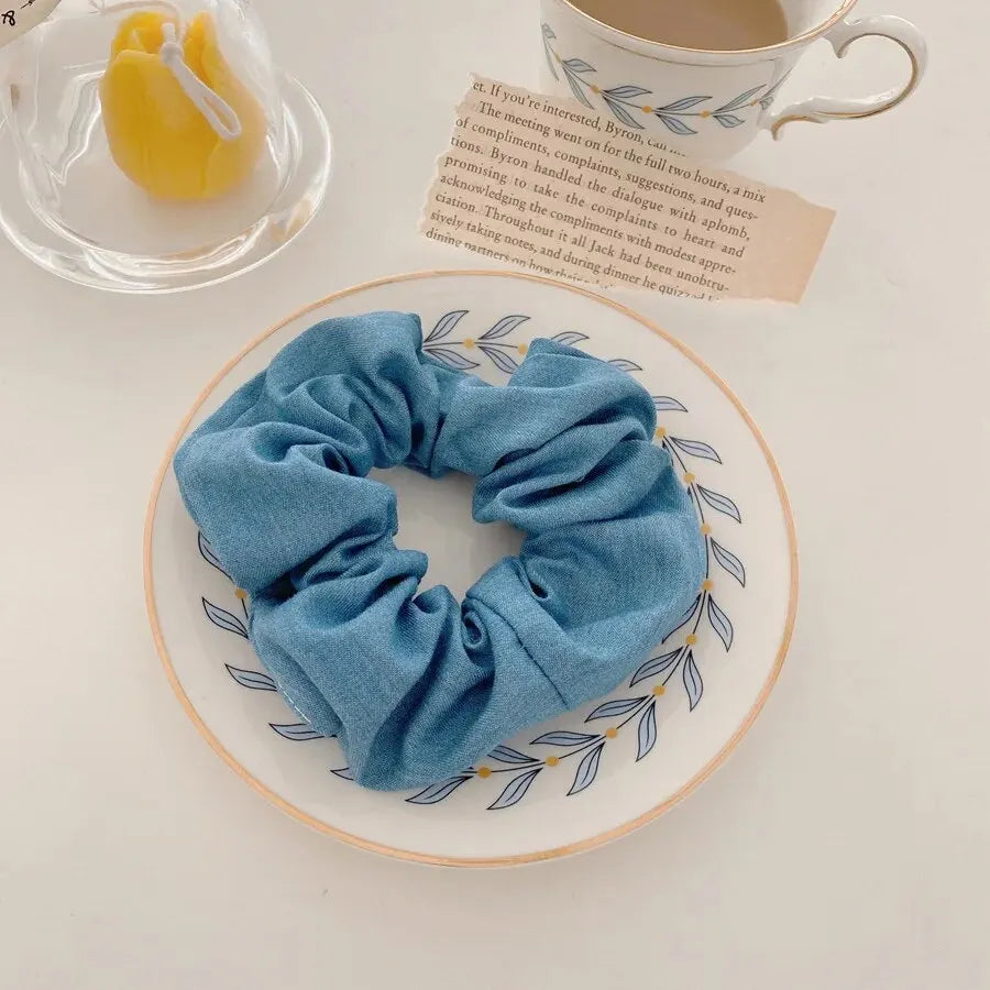 10-Piece Small Fresh Crushed Lattice Hair Bands - Fashion Cloth Hair Ties with Cute Mori Girl Style