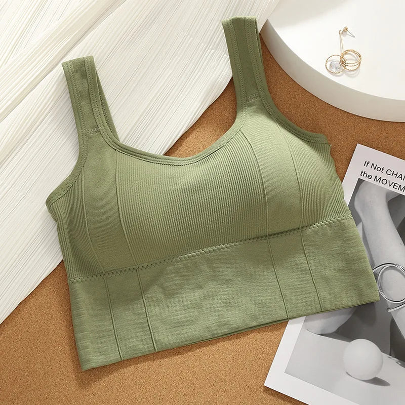 Women's Breathable Sports Bra - Seamless Yoga Fitness Top with Push Up Support