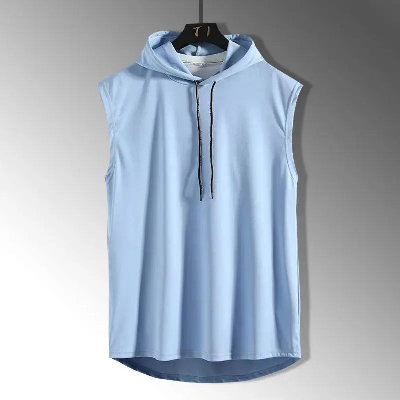Men's Solid Color Tank Top Vest - Sleeveless Hooded Hip Hop T-Shirt | Unisex Summer Workout Tee