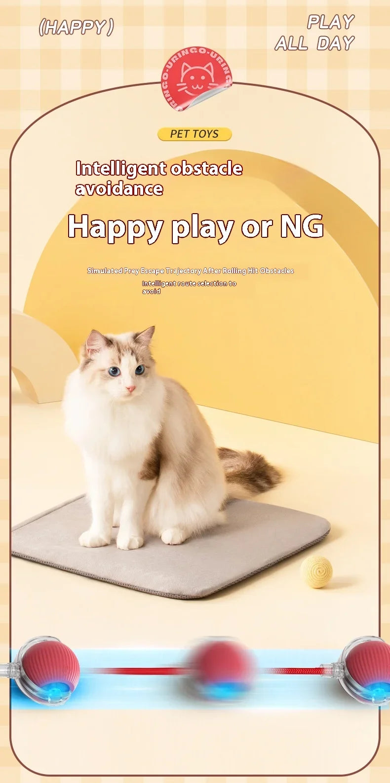 Interactive Electric Rolling Cat Ball Toy