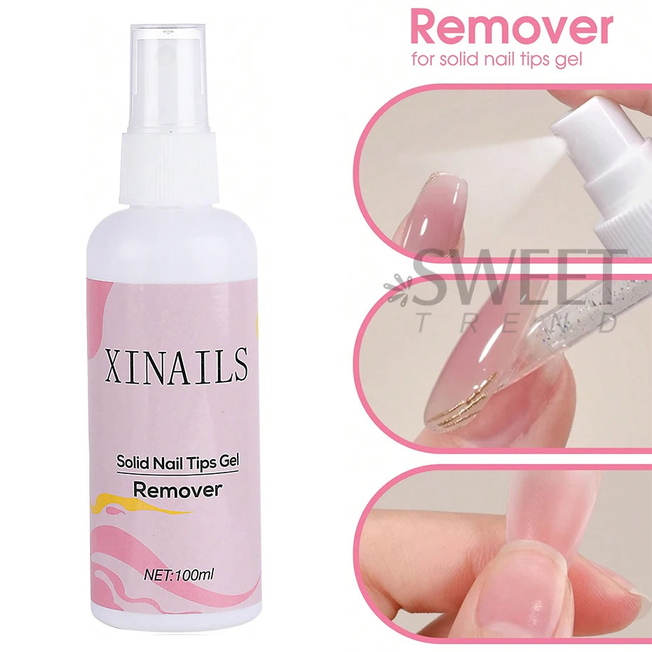 100ml False Nail Tips & Gel Remover - Easy Soften Liquid for Press-On Nails & Solid Adhesives