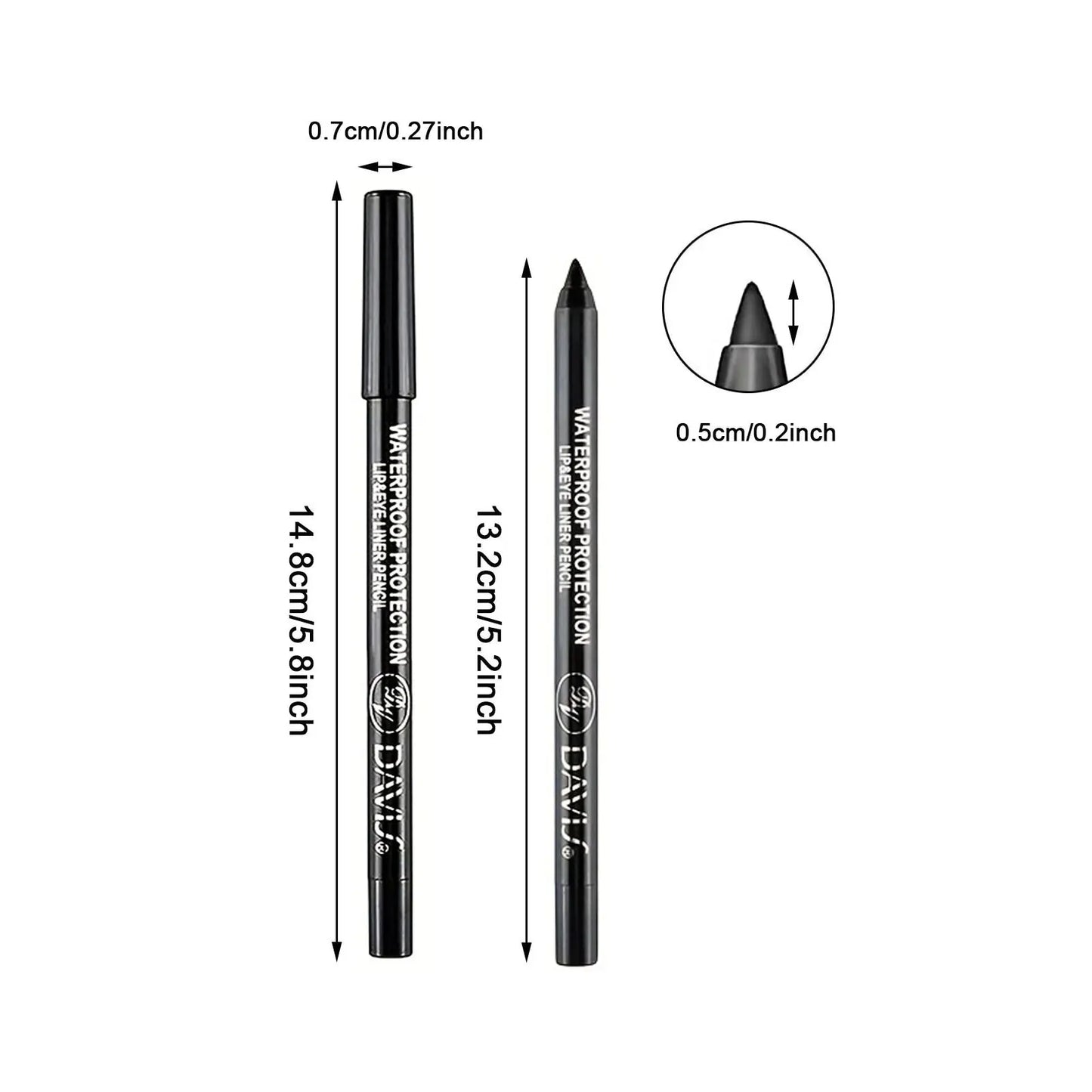 Smudge-Proof Waterproof Eyeliner Pencil - High-Shine, Long-Lasting Eye Makeup in Black & Multicolor Options