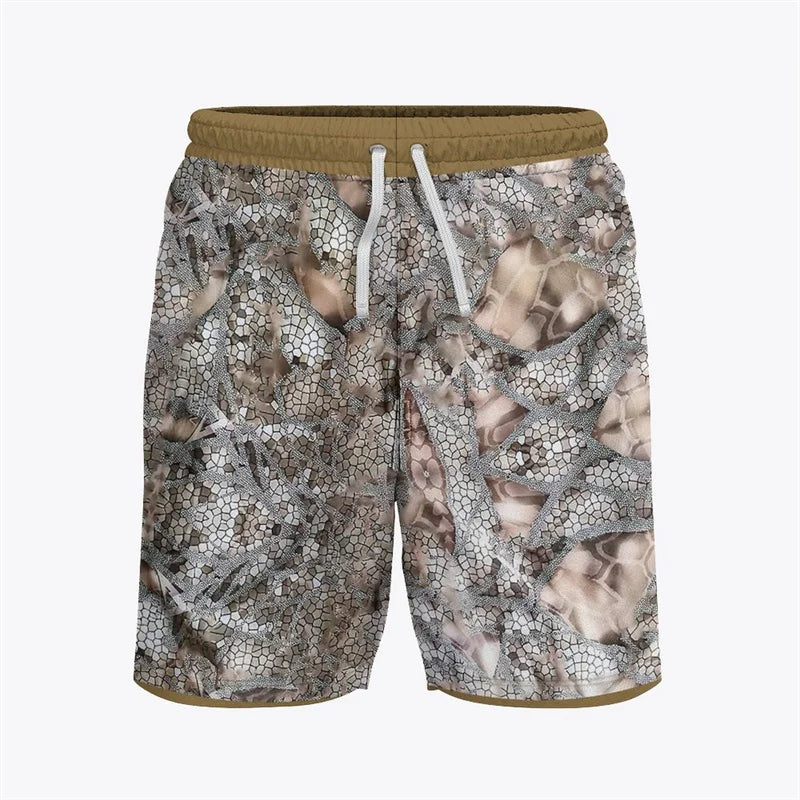Men's 3D Print Bermuda Board Shorts - Quick Dry Swim Trunks for Beach & Surfing