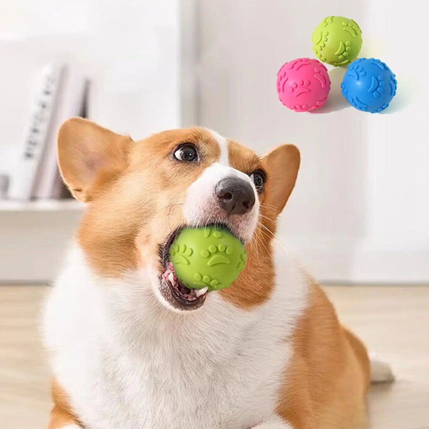 Indestructible Squeaky Dog Ball Toy - Latex Material
