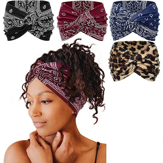 Boho Style Wide Headbands For Women - Extra Large Turban Workout Headband
