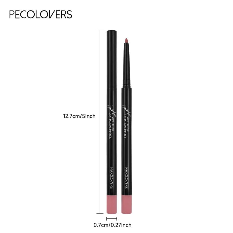Waterproof Matte Lip Liner Pencil - Long-Lasting Non-Stick Moisturizing Lip Contour in 12 Colors
