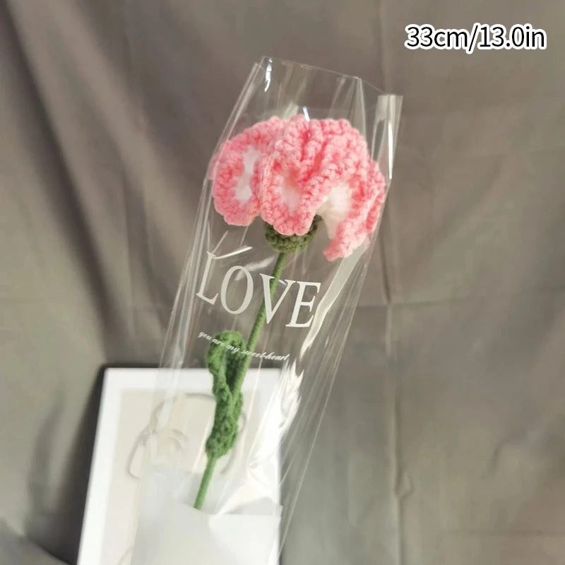 Handcrafted Crochet Tulip Flower - Artificial Woven Tulip for Home Decoration, Weddings & Mother's Day Gifts